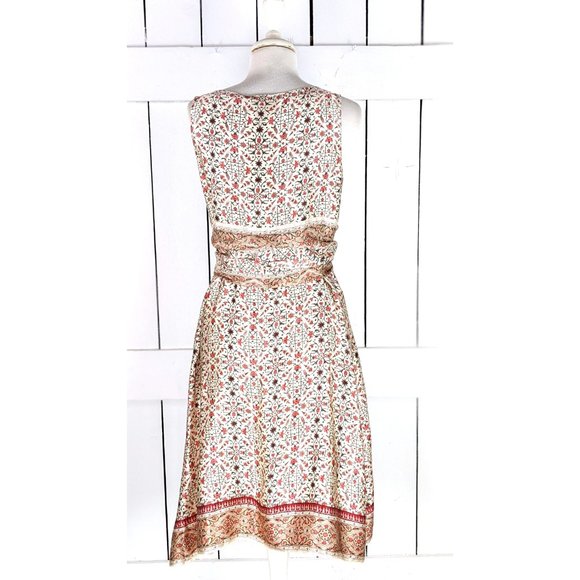 Studio M lightweight silk sleeveless handkerchief boho midi dress M - Picture 4 of 9